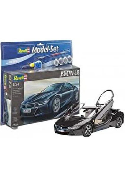 Model Set BMW İ8 1:24 Ölçekli Plastik Model Araba 131 Parça ile Detaylı Tasarım