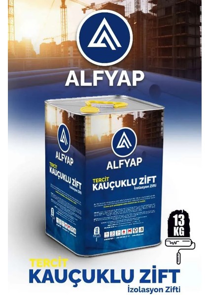 Kauçuklu Zift 13 kg Çatı ve Teras Yüzeyleri İçin Kullanıma Hazır İzolasyon Malzemesi
