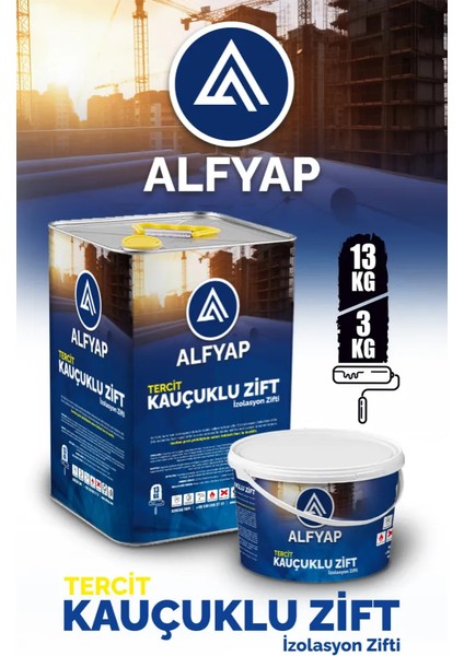 Kauçuklu Zift 13 kg Çatı ve Teras Yüzeyleri İçin Kullanıma Hazır İzolasyon Malzemesi fiyatları