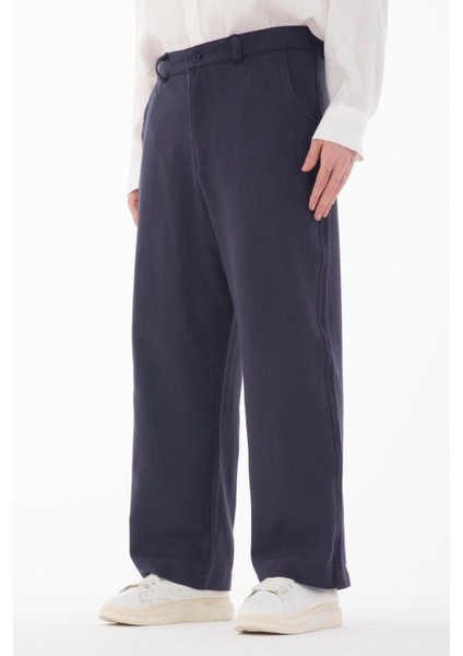 R-4415 Kemer Detaylı Keten Baggy Pantolon modelleri