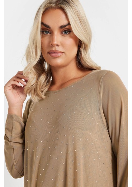 Büyük Beden Uzun Kollu Içi Astarlı Taş Işlemeli Bluz 303787 fiyatları
