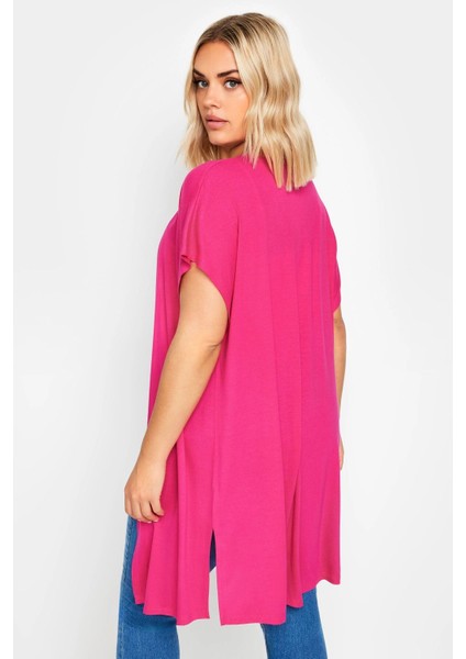 Büyük Beden Yırtmaç Detaylı Düğmesiz Esnek Kumaş Kısa Kollu Hırka 321910 indirimleri