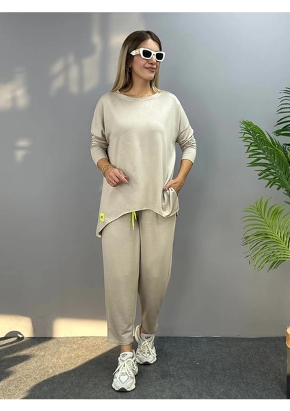Mdb Kadın Iki Iplik Viskon Pamuk Kumaş Arma Detaylı Ikili Takım indirimleri