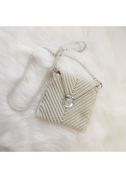 Sade Günlük Desen El Örgüsü Kadın Çanta