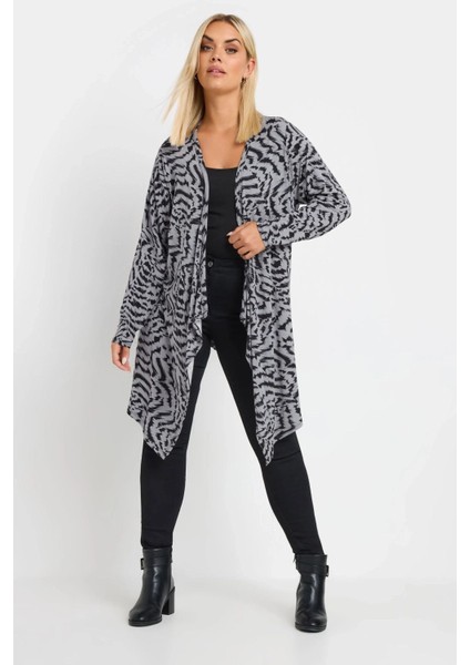 Büyük Beden Önü Kapamasız Uzun Kollu Asimetrik Kesim Ince Hırka 303692 fiyatları