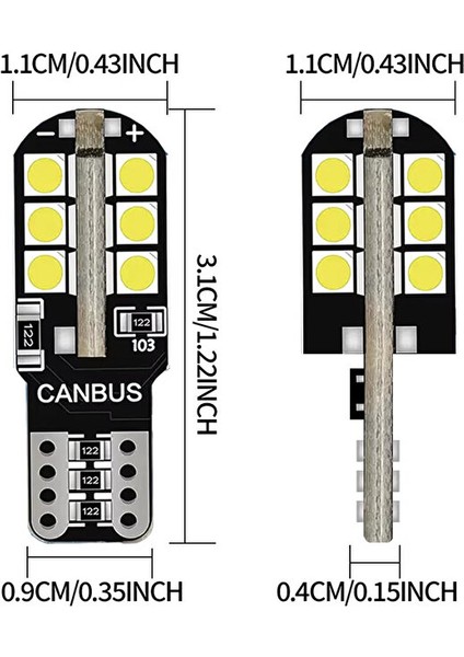 T10 LED Dipsiz W5W Canbus 24 Ledli Beyaz Park Plaka Ampul 2 Adet modelleri