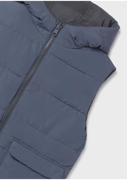 Erkek Çocuk Kapüşonlu Dolgulu Çift Taraflı Yelek 7306 Gri fırsatları