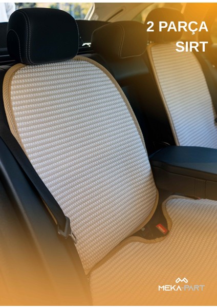 Terletmez Oto Koltuk Koruyucu Kılıf %100 Pamuk 5 Li Tam Set Krem Toyota Corolla Tüm Modeller modelleri