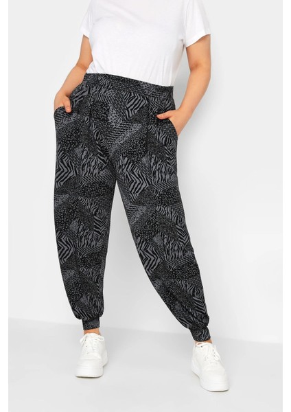 Büyük Beden Desenli Paçası Lastikli Cepli Beli Lastikli Likralı Eşofman Altı 143411 fiyatları