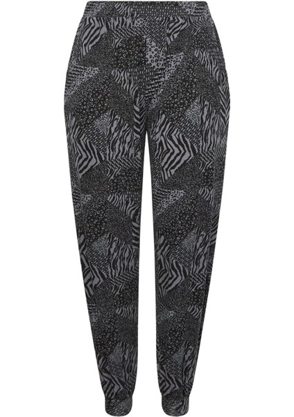 Büyük Beden Desenli Paçası Lastikli Cepli Beli Lastikli Likralı Eşofman Altı 143411 indirimleri