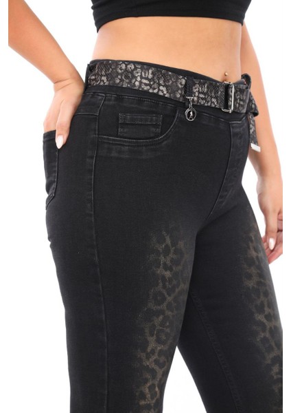 Büyük Beden Kadın Leopar Baskı Toparlayıcı Ekstra Battal Fit Pantolon fiyatları