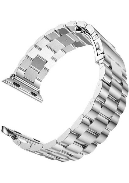 Apple Watch Se 2 (40MM) Uyumlu Klasik Metal Kordon-04 Gümüş modelleri