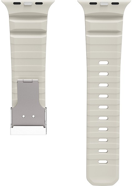 Apple Watch 8 (45MM) Uyumlu Metal Tokalı Silikon KORDON-145 Starlight indirimleri