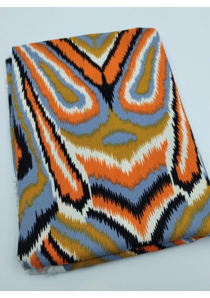 Canlı Ikat Desenli Pamuk-Viskoz Kumaş – Yumuşak, Nefes Alabilir ve Dökümlü | Elbise, Kimono, Etek, Bluz ve Gömlek Için | 150 cm Genişlik fiyatları