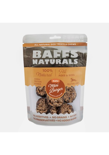 Baffs Naturals Kuzu Mini Burger %100 Doğal Köpek Ödül Maması 100 gr