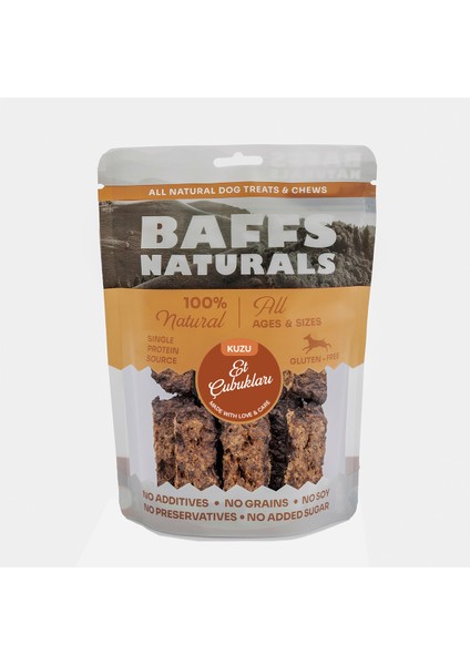 Baffs Naturals Kuzu Et Çubuğu %100 Doğal Köpek Ödül Maması 100 gr