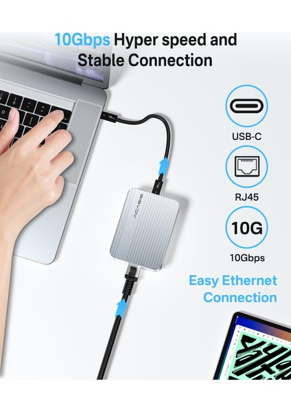 NT0201 Usb4 To 10GBPS Ethernet Dönüştürücü Adaptör - 10/100/1000/2.5G/5G/THUNDERBOLT 3/4/5 Uyumlu (NT0201) modelleri
