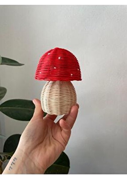 Kırmızı Rattan Bambu Mantar Bohem Tarzı 10 cm indirimleri