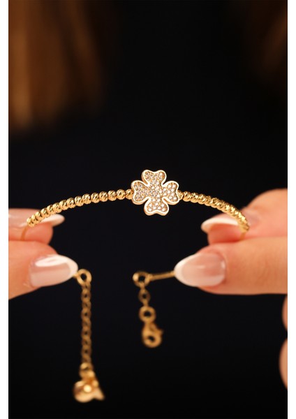 Dorikalı Yonca Model Kelepçe Altın Bilezik CGKKLP0190