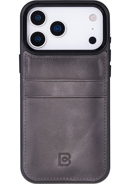, Apple iPhone 17 Pro Max Için, Hakiki Deri, El Yapımı Kartlıklı Kılıf, Iç Yüzeyi Kadife, Gölgeli Gri indirimleri
