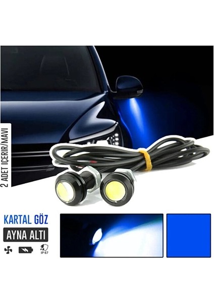 Ayna Altı LED Ayna Altı Cob Aydınlatma LED Eagle Eye 2 Adet Mavi Sağ Sol Takım Aynaaltı