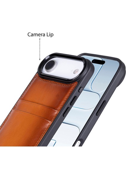 , Apple iPhone Air Için, Hakiki Deri, El Yapımı Kartlıklı Kılıf, Iç Yüzeyi Kadife, Gölgeli Taba modelleri