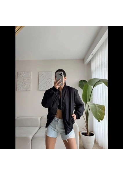 Mdb Unisex Içi Astarlı Düz Bomber Ceket Iyah fiyatları