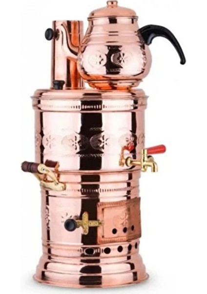 Bakır Semaver Odunlu Kömürlü Tombik Bakır Semaver