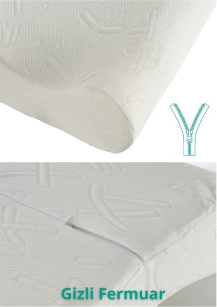 Medical/medikal, Boyun Destekli Çift Taraflı Ortopedik Visco Visko Yastık 51 x 41 x 13-11 cm modelleri