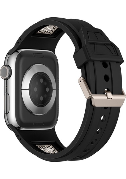 Apple Watch 9 (45MM) Uyumlu Ayarlanabilir Silikon KORDON-117 Siyah fiyatları