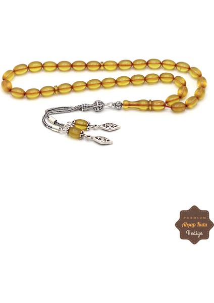 Sarı Arpa Kesim Sıkma Kehribar Tesbih 201024702