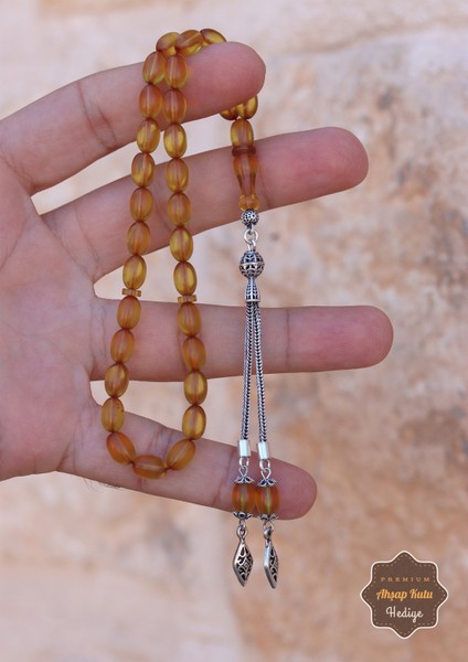 Sarı Arpa Kesim Sıkma Kehribar Tesbih 201024702 fiyatları