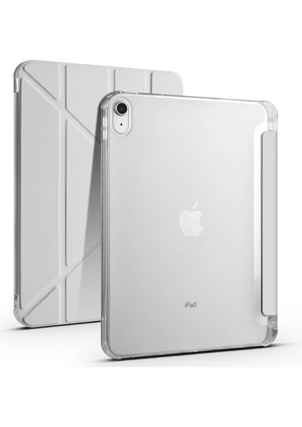 iPad 11.nesil 2025 Kılıf N7TH Tri Folding Kalem Bölmeli Standlı Kılıf - Mavi modelleri