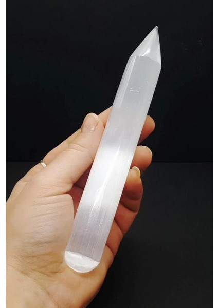 Doğal Beyaz Selenit Kristali Masaj Çubuğu