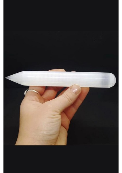 Doğal Beyaz Selenit Kristali Masaj Çubuğu modelleri