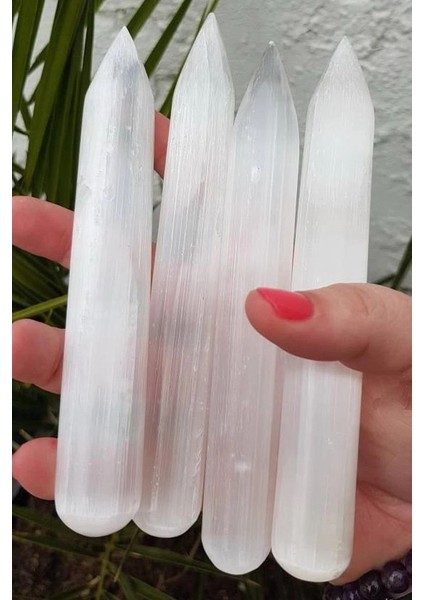 Doğal Beyaz Selenit Kristali Masaj Çubuğu fırsatları