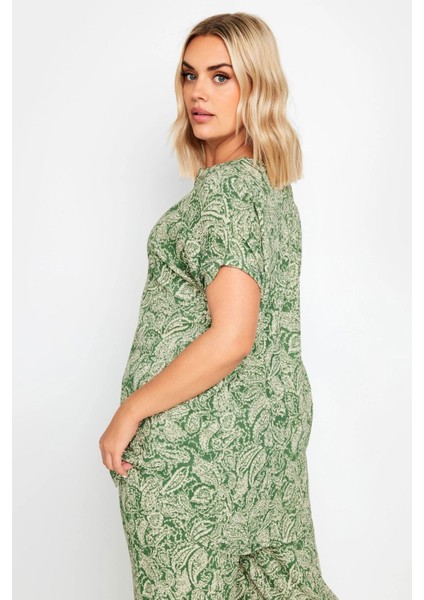 Büyük Beden V Yaka Kısa Kollu Çiçek Desenli Bluz 321940 indirimleri