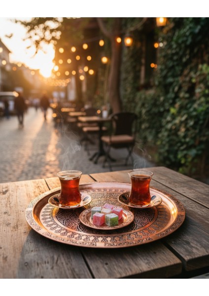 Bakır Tepsi-Bakır Işlemeli Tepsi - 34 cm fırsatları