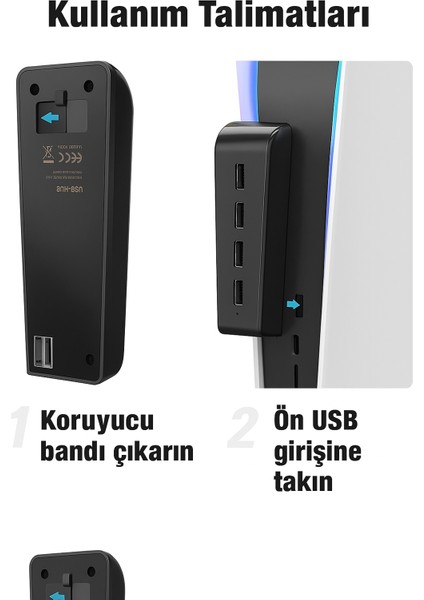 Ps5 / Pc / Laptop Uyumlu 4 Port USB 2.0 Hub – Kolay Tak & Kullan Kompakt Tasarım