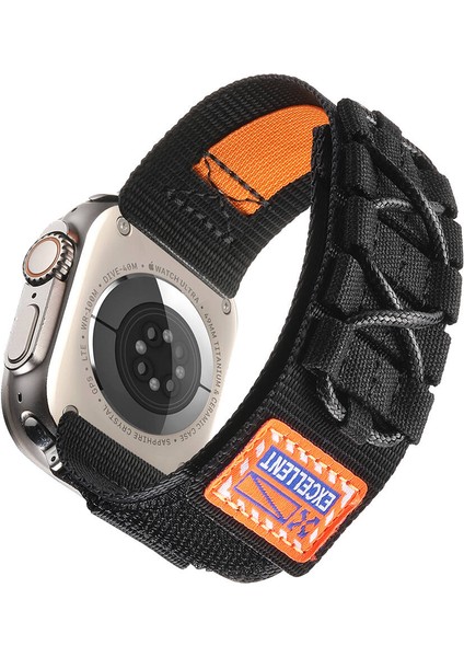 Apple Watch 9 (45MM) Uyumlu Halat Görünümlü KORDON-112 Siyah