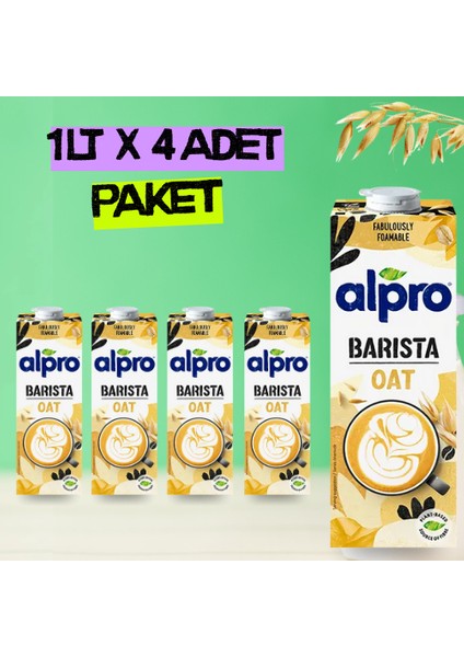 Barista Yulaf Sütü 1 Lt x 4 Adet