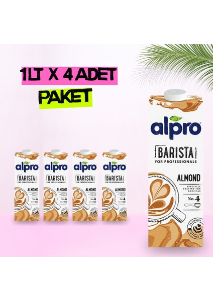 Barista Badem Sütü 1 Lt x 4 Adet