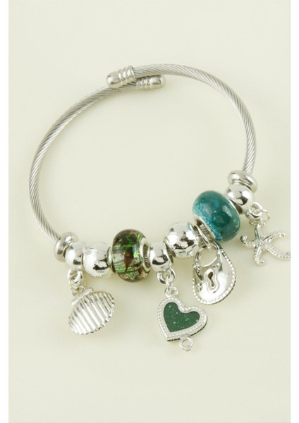 Allzey Kalp Panora Bileklik-Gümüş Rengi