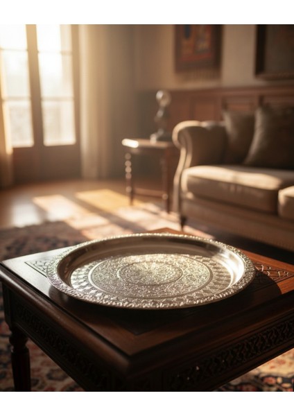 Bakır Tepsi-Bakır Işlemeli Tepsi - 34 cm modelleri