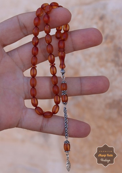 Açık Kahverengi Arpa Kesim Sıkma Kehribar Tesbih 201024701 fiyatları