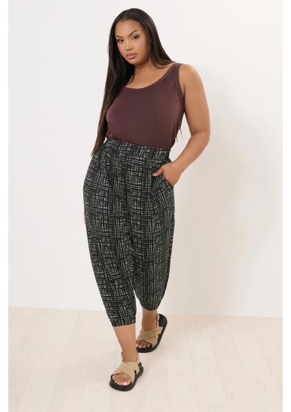 Büyük Beden Paçası ve Beli Lastik Detaylı Cepli Jogger Pantolon 303017 fiyatları