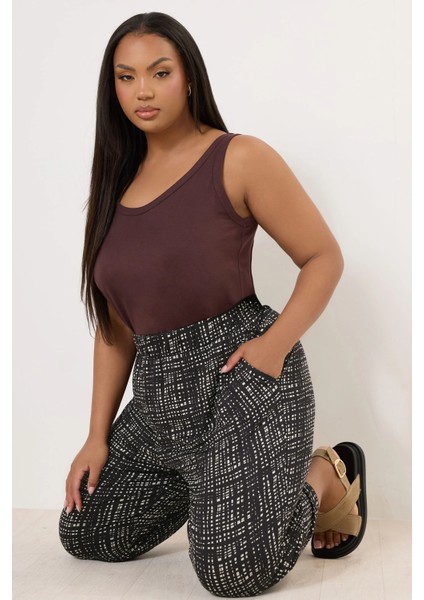 Büyük Beden Paçası ve Beli Lastik Detaylı Cepli Jogger Pantolon 303017 indirimleri