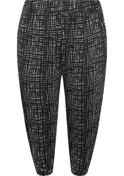 Büyük Beden Paçası ve Beli Lastik Detaylı Cepli Jogger Pantolon 303017