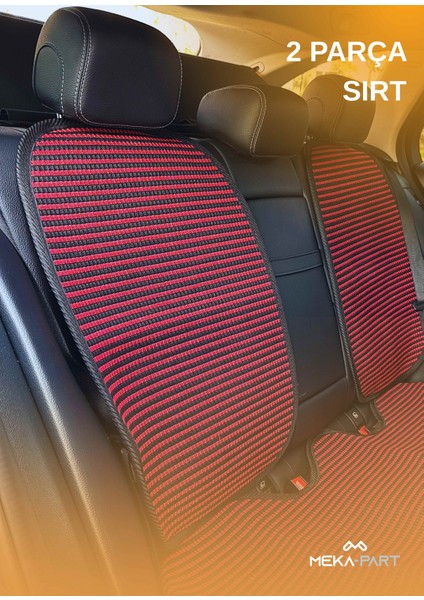 Terletmez Oto Koltuk Koruyucu Kılıf %100 Pamuk 5 Li Tam Set Kırmızı Siyah Seat Arona Tüm Modeller modelleri