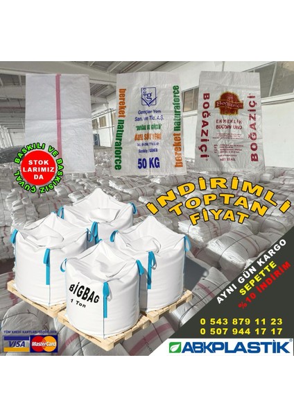 ABK PLASTİK Saman Moloz ve Taşıma Çuvalı 50 x 80 cm 20'li fırsatları